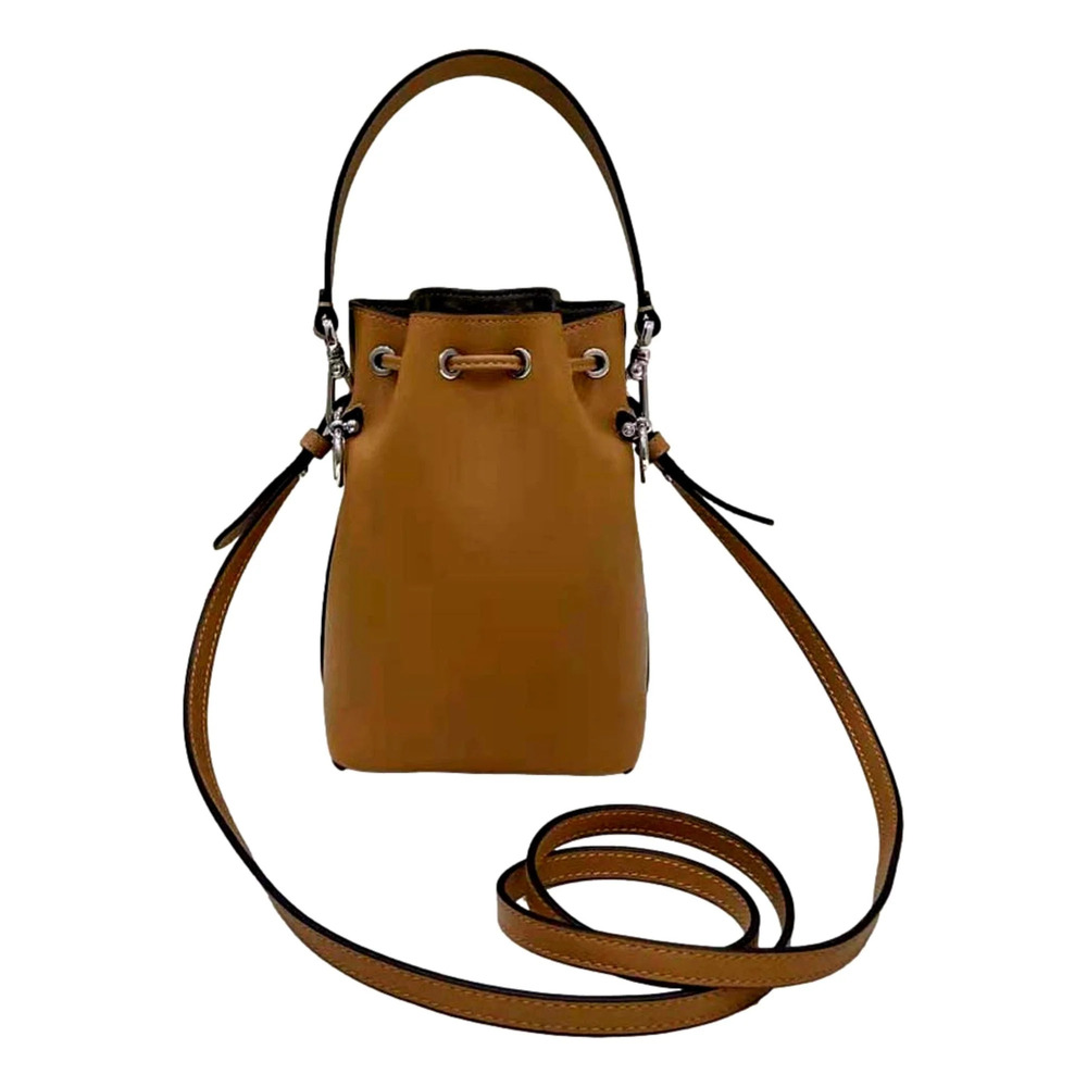 FENDI Calfskin F is 3D Flower Mini Mon Tresor Bucket Bag Brown - Picture 2 of 6